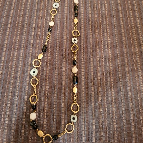 Lia Sophia Everglade Mother of Pearl, Freshwater Pearls & Glass Beads Necklace - Picture 1 of 8